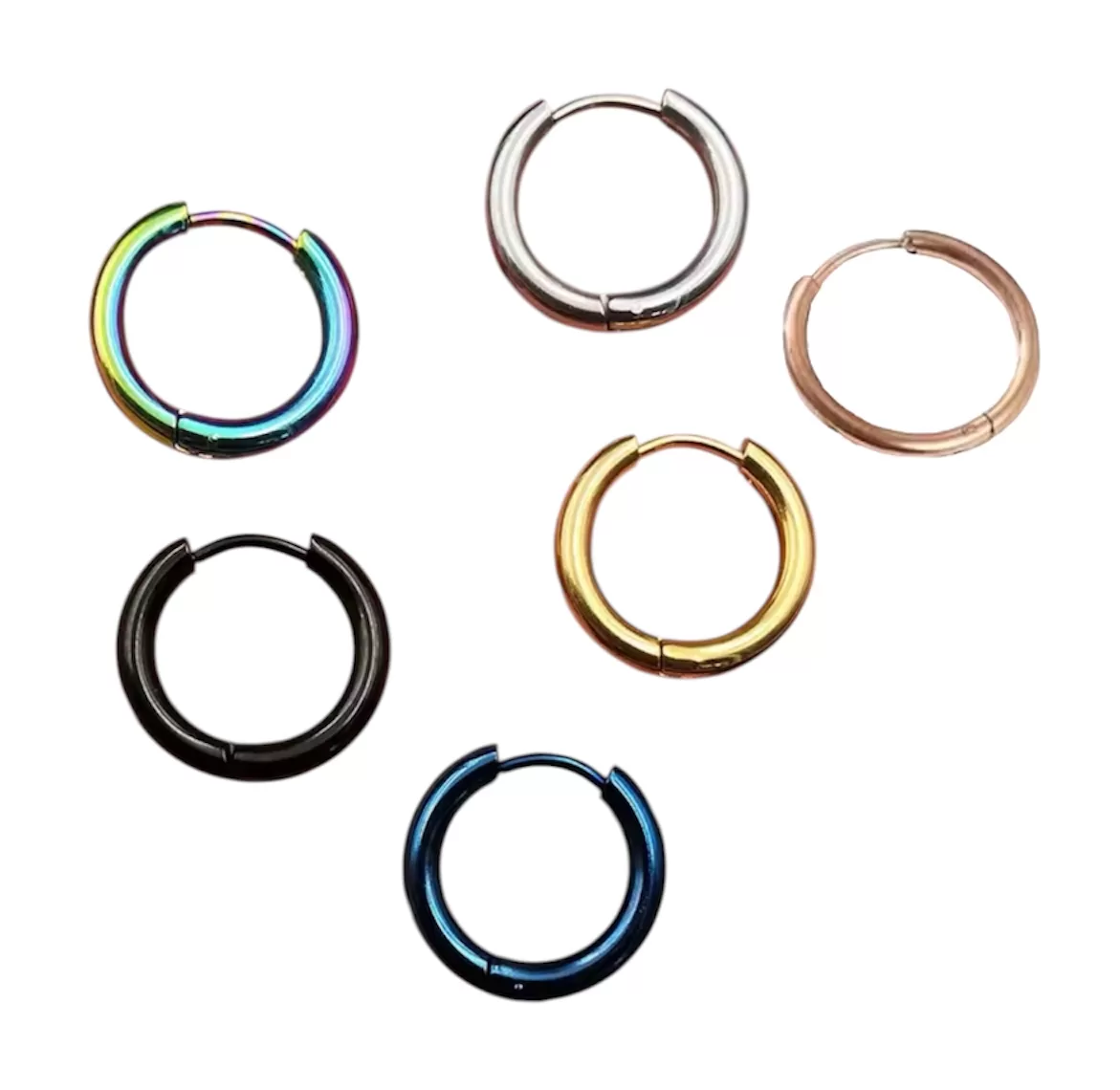 Argollas aro acero variedad de colores 4 Argollas aro acero variedad de colores - Imagen 2